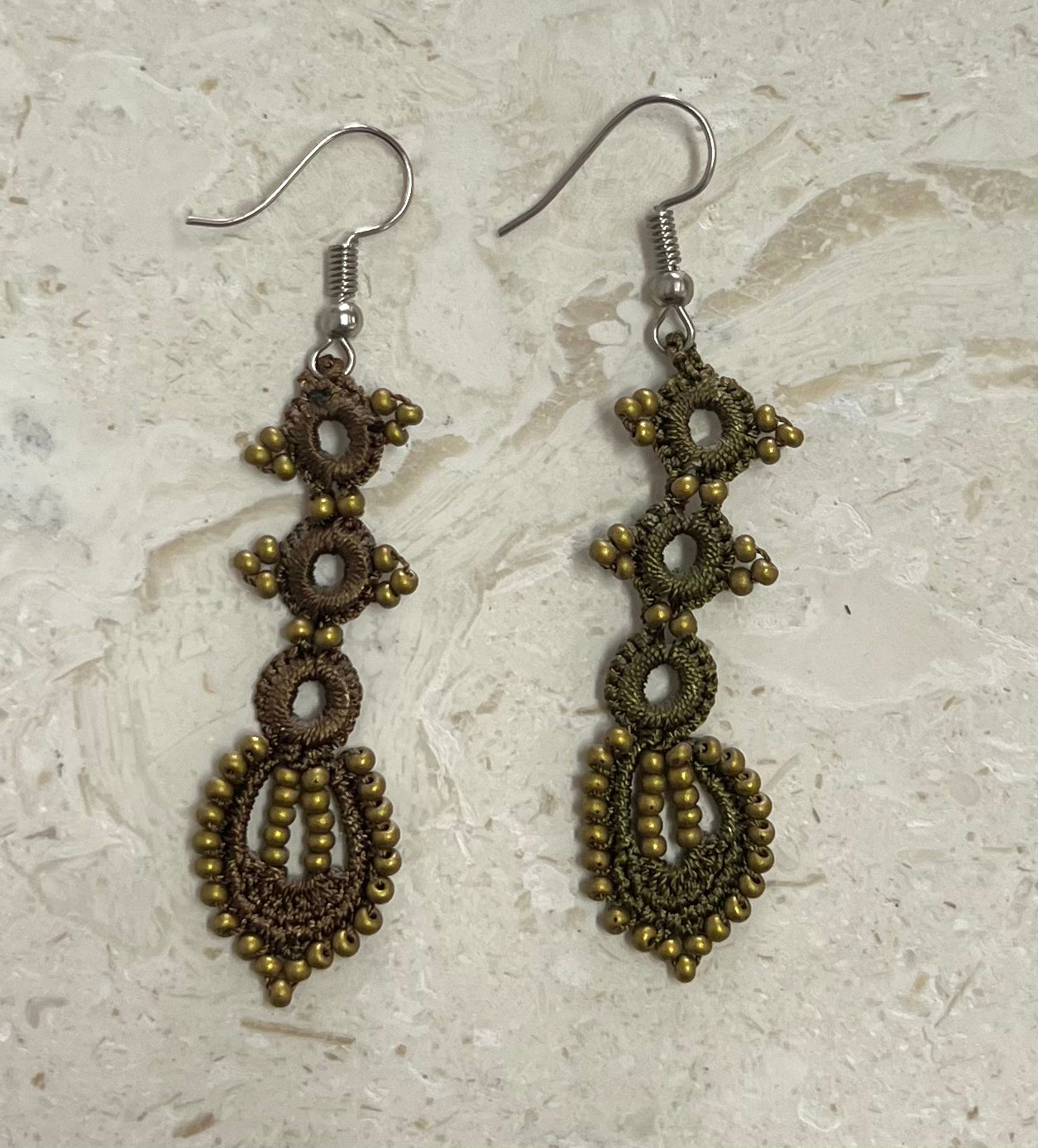 Turkish “hook needle” tear drop earrings