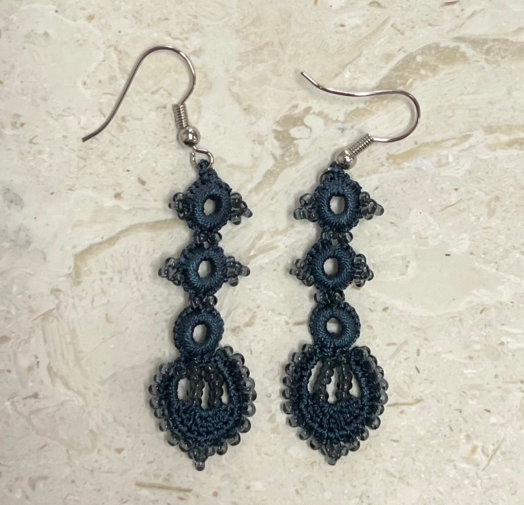 Turkish “hook needle” tear drop earrings