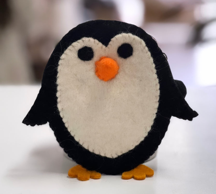 felt penguin purse