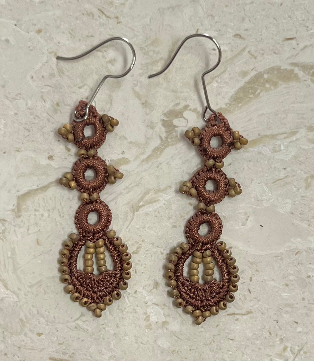 Turkish “hook needle” tear drop earrings