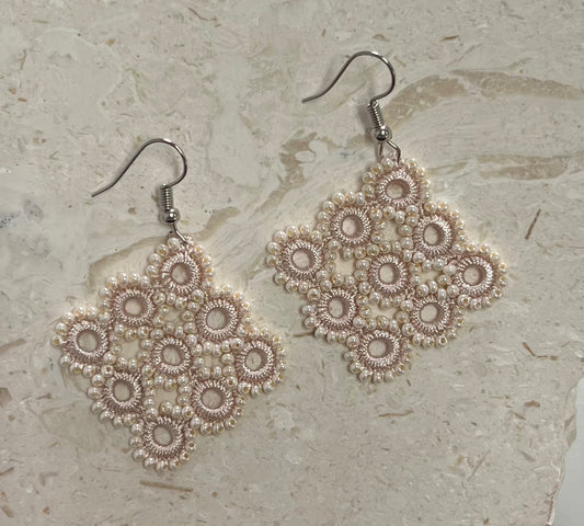 Turkish “hook needle” diamond drop earrings