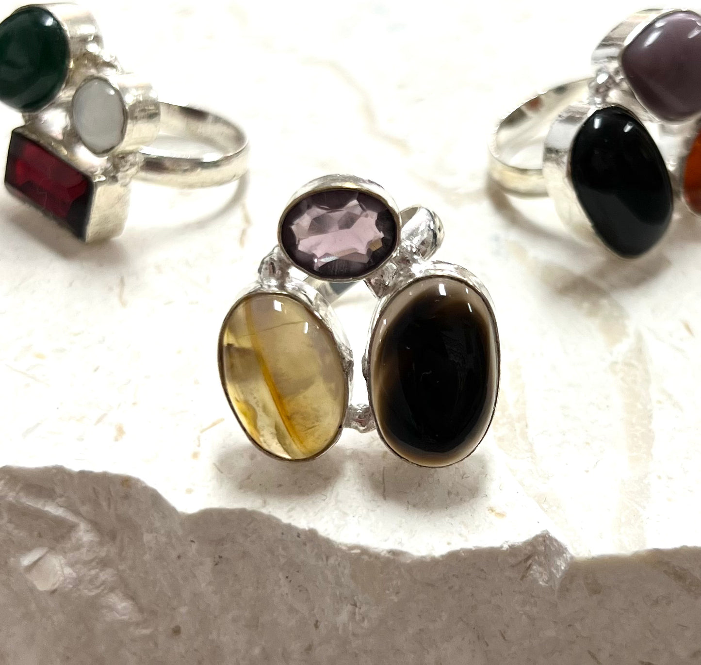 $35 Turkish 3 Stone adjustable rings