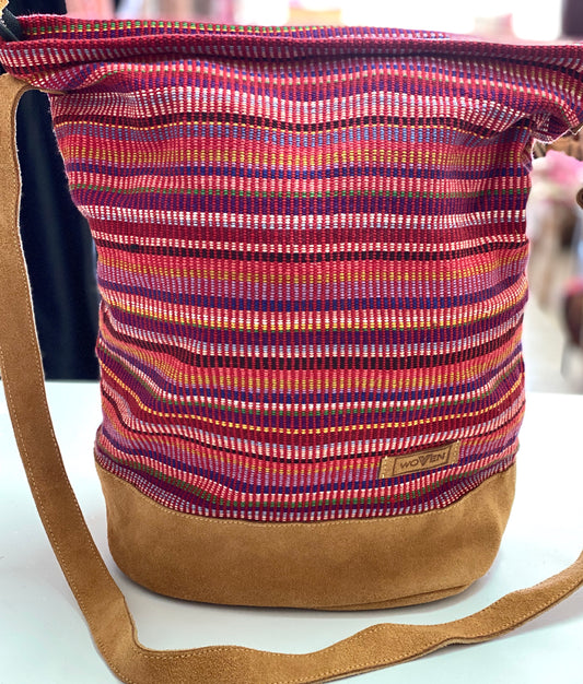 “woven” fairtrade large bucket bag