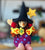 3 dimensional "room on the broom" witch finger puppet
