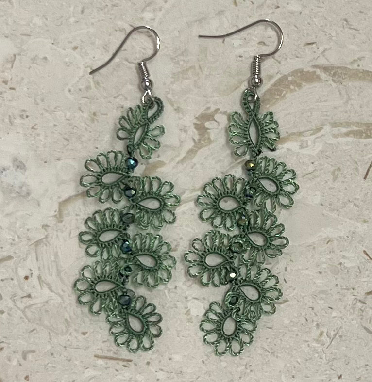 Turkish “tatting” delicate drop earrings