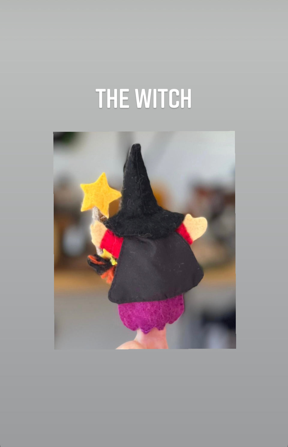 Brom Puppet 3 dimensional “room on a broom” finger-puppet set – Ethik