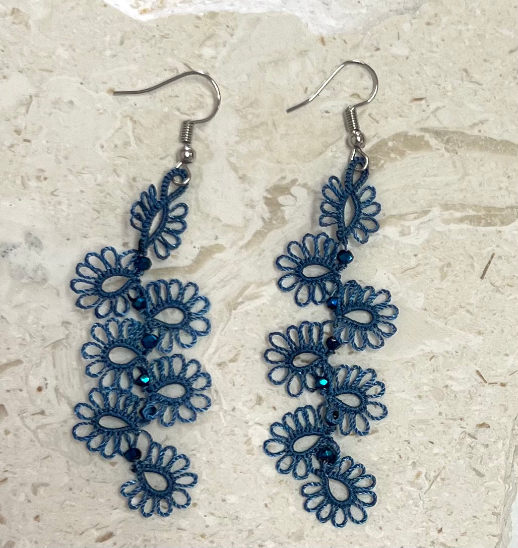 Turkish “tatting” delicate drop earrings