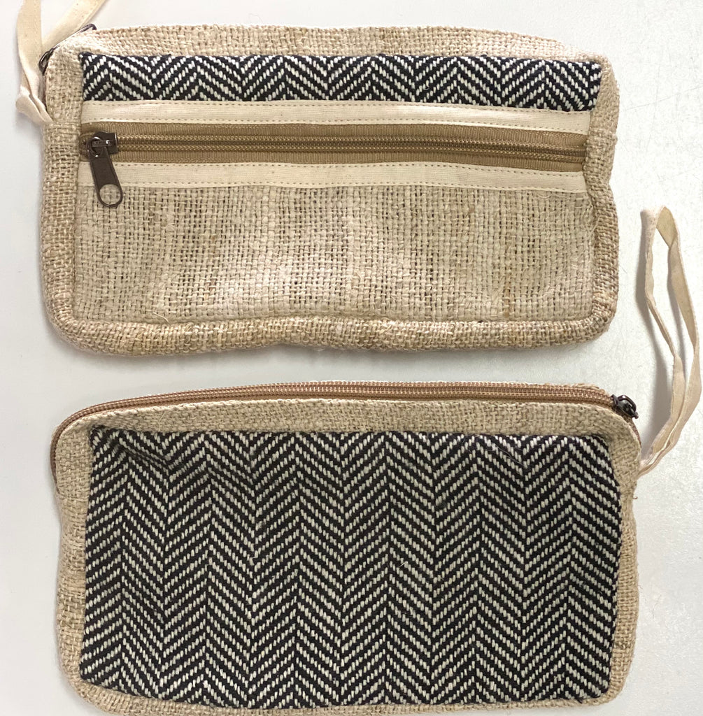 Hemp and cotton clutch purse