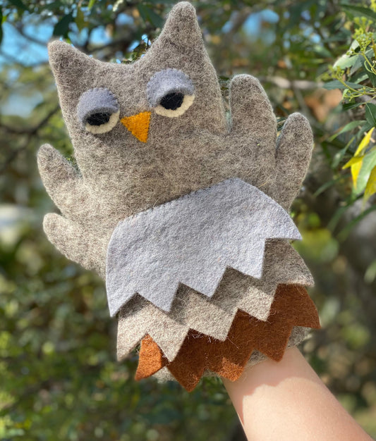 felt owl hand puppet