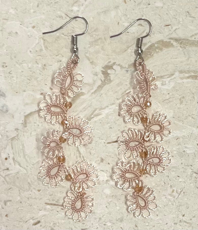 Turkish “tatting” delicate drop earrings