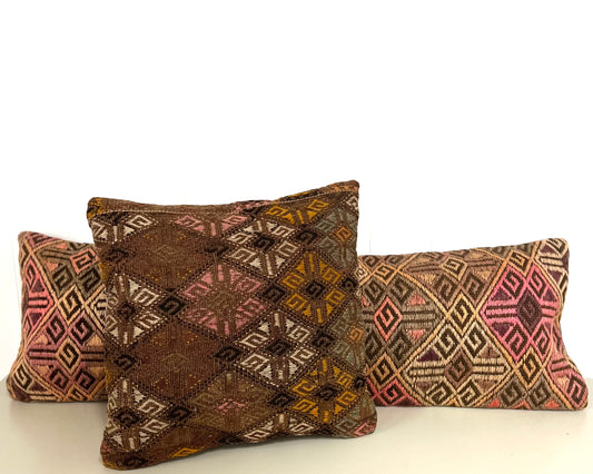 Turkish "recycled kilim/grain sack" cushion