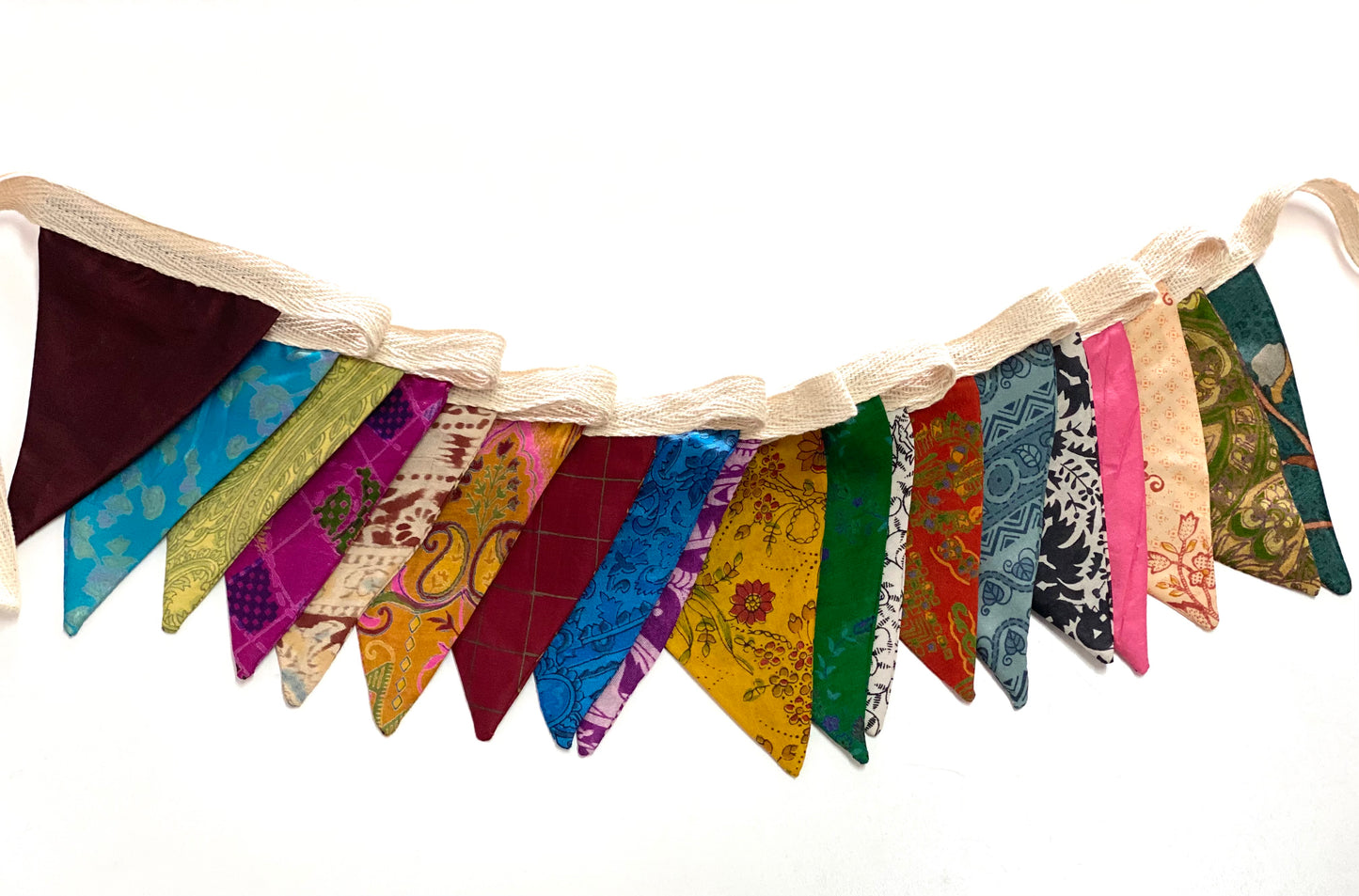 saree sisters || recycled saree bunting flags