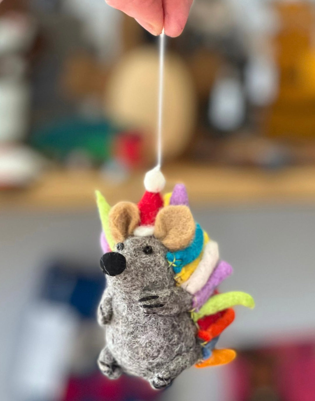 ethik felt || 3d  rainbow porcupine xmas decoration