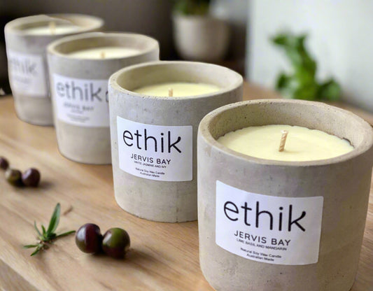 ethik jervis bay || single wick concrete candle