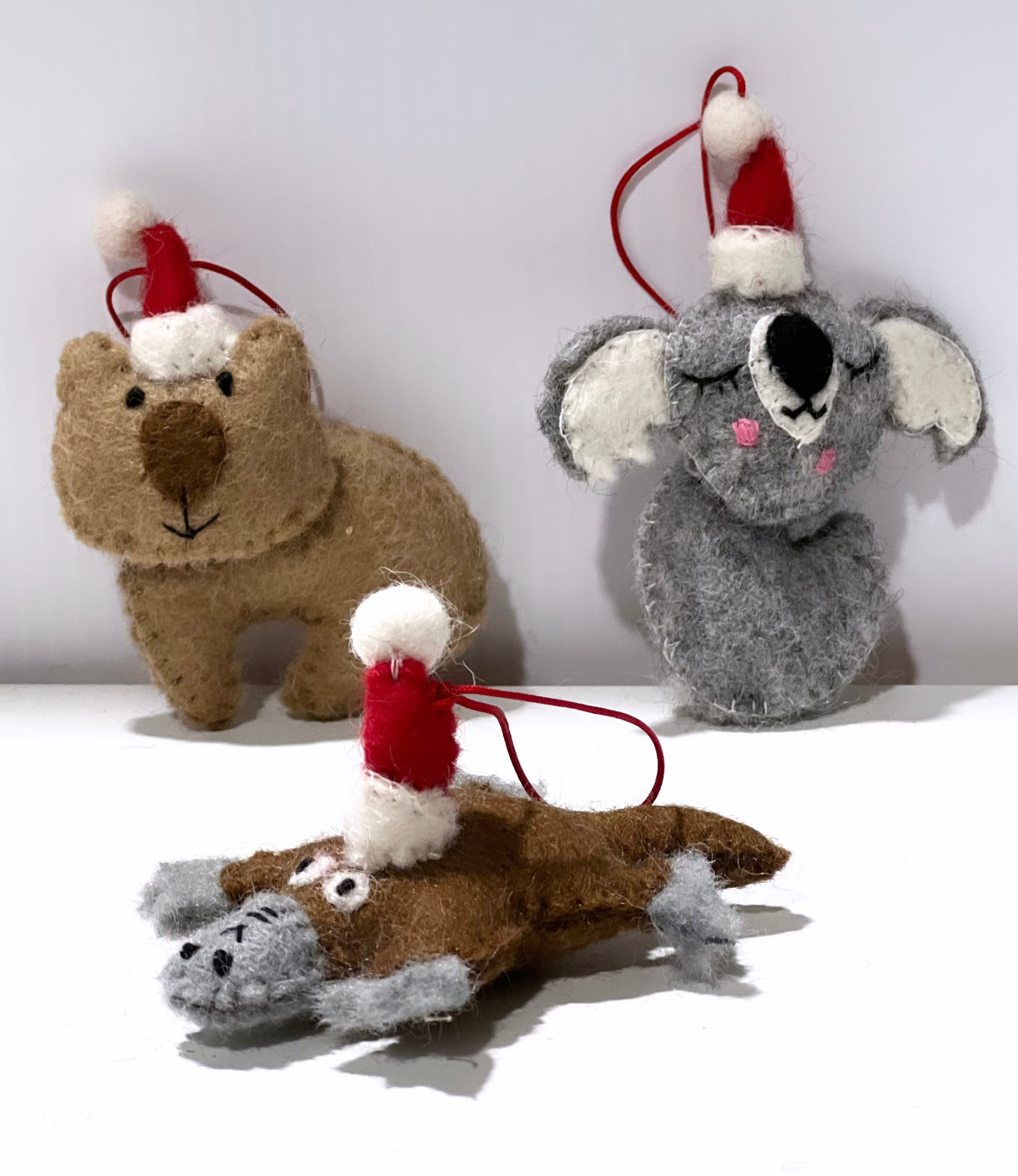 ethik felt ||  2D aussie animal xmas decorations